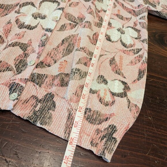 Alfred Dunner pink and gray lightweight cardigan - size Small - Picture 7 of 9